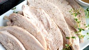 1 Cubic Inch Boneless, Skin Removed Roasted Light Turkey Meat (Skin Not Eaten)