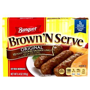 1 Cubic Inch Brown and Serve Pork Sausage