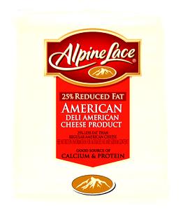 1 Cubic Inch Reduced Fat American Cheese