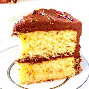 1 Cubic Inch Yellow Cake with Icing (Home Recipe or Purchased)