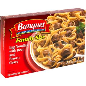 1 cup (209 g) Family Size Egg Noodles with Beef & Brown Gravy