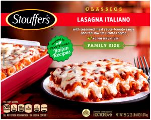 1 cup (215 g) Homestyle Selects Lasagna Italiano