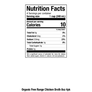 1 cup (240 ml) Free Range Chicken Broth