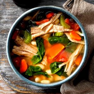 1 Cup Bean Soup with Vegetables, Rice and Pork