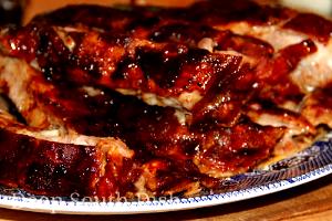 1 Cup Boneless, Cooked Barbecued Pork Spareribs with Sauce (Lean and Fat Eaten)