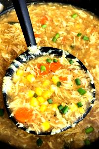 1 Cup Chicken Corn Soup with Noodles (Home Recipe)