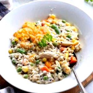 1 Cup Chicken or Turkey, Rice and Vegetables in Cheese Sauce (Mixture)