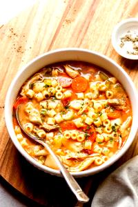 1 Cup Chunky Style Chicken Vegetable Stew Type Soup with Noodles