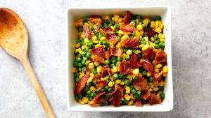 1 Cup Cooked Peas and Corn (Fat Added in Cooking)