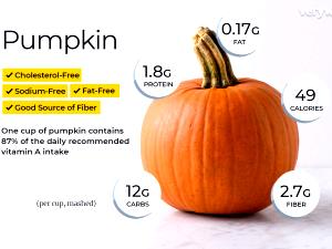 1 Cup Cooked Pumpkin (from Frozen, Fat Added in Cooking)