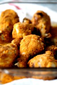 1 Cup Diced Baked or Fried Coated Chicken Drumstick with Skin