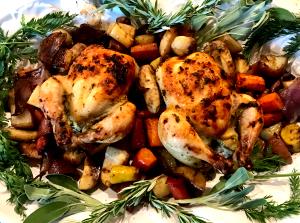 1 Cup Diced Roasted Cornish Game Hen (Skin Eaten)