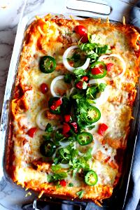 1 Cup Enchilada with Chicken in Tomato-Based Sauce