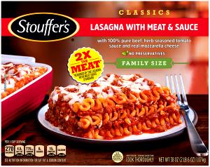 1 Cup Family Size, Lasagna With Meat