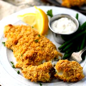 1 Cup Flaked Baked Breaded or Battered Cod