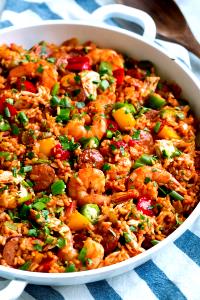 1 Cup Jambalaya with Meat and Rice