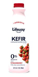 1 Cup Kefir, Non Fat, Strawberry