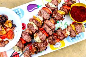 1 Cup Lamb Shish Kabob with Vegetables