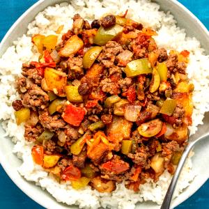 1 Cup Mexican Style Ground Beef Seasoned Stewed (Picadillo De Carne De Rez)