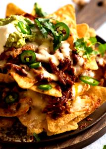 1 Cup Nachos with Chicken or Turkey and Cheese