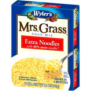 1 cup prepared (245 g) Mrs. Grass Extra Noodles Soup Mix