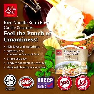 1 cup prepared Garlic Rice Noodle Soup Bowl