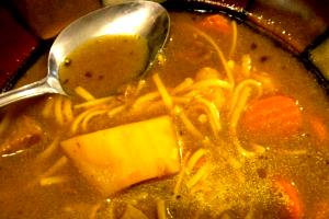 1 Cup Puerto Rican Style Beef Noodle Soup (Sopa De Carne Y Fideos)