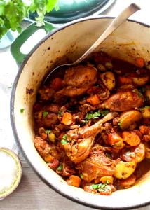 1 Cup Puerto Rican Style Chicken or Turkey Fricassee (No Potatoes)