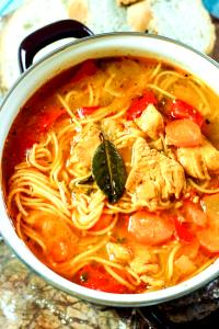 1 Cup Puerto Rican Style Codfish Soup with Noodles