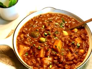 1 Cup Puerto Rican Style Stewed Dry Red Beans (Habichuelas Coloradas Guisadas)