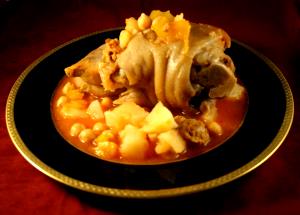 1 Cup (yield After Bone Removed) Puerto Rican Style Stewed Green Peas with Pig