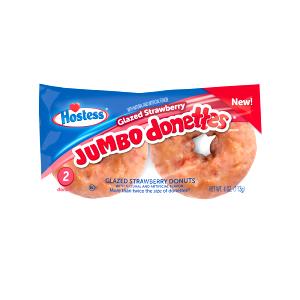 1 donut (57 g) Glazed Strawberry Jumbo Donettes