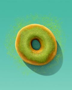 1 donut Matcha Topped Donut