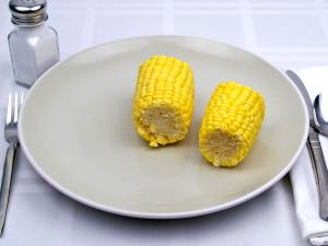 1 Ear, Yields Yellow Sweet Corn (Kernels On Cob, with Salt, Frozen, Drained, Cooked, Boiled)