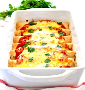 1 Enchilada Shredded Pork Flour Soft Shell Enchilada