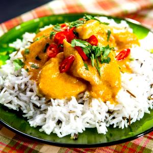 1 entree (640 g) Curry Chicken over Basmati Rice