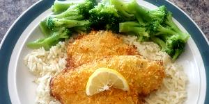 1 Fillet (6-1/2" X 4" X 3/8") Baked Breaded or Battered Flounder