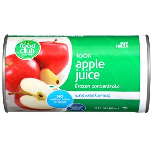 1 Fl Oz Apple Juice, Unsweetened, Frozen