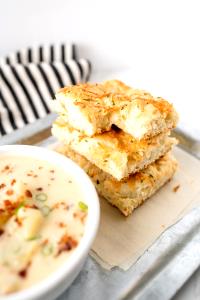 1 Focaccia Slice Soft Bread Stick with Garlic and Parmesan Cheese