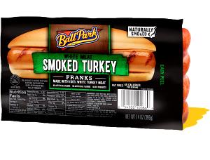 1 Frank Franks, Bun Size, Smoked White Turkey, Fat Free