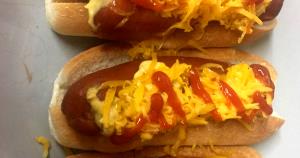 1 Frankfurter On Bun Frankfurter or Hot Dog with Chili and Cheese on Bun