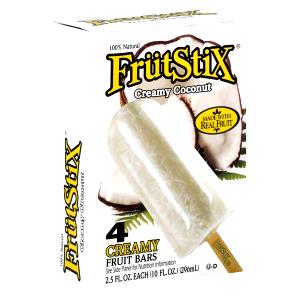 1 Frut Stix Bar (4 Fl Oz) Frozen Milk Dessert Bar or Stick (with Coconut)