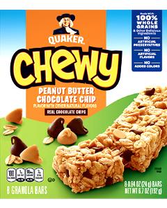 1 granola bar (52 g) Peanut Butter Chocolate Chip Chewy Granola Bar (52g)