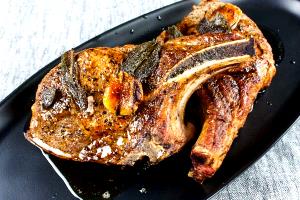 1 Large (8 Oz, With Bone, Raw) (yield After Cooking, Bone Removed) Stewed Pork Chop