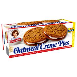 1 Large Sandwich (3-1/2" - 4" Dia) (include Little Debbie Oatmeal Cream, Almost Home Oatmeal Cream) Oatmeal Sandwich Cookie with Creme Filling