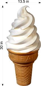 1 Large Soft Serve Light Ice Cream Cone