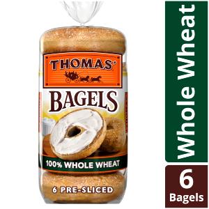 1 Large Toasted 100% Whole Wheat Bagel