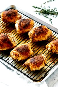 1 Large (yield After Cooking, Bone Removed) Baked or Fried Coated Chicken Thigh Skinless (Coating Eaten)