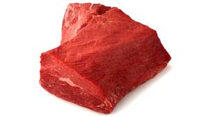 1 Lb Beef Bottom Round (Lean Only, Trimmed to 1/2" Fat, Prime Grade, Cooked, Braised)