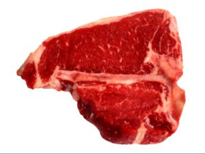 1 Lb Beef Porterhouse Steak (Trimmed to 0" Fat, Choice Grade, Cooked, Broiled)